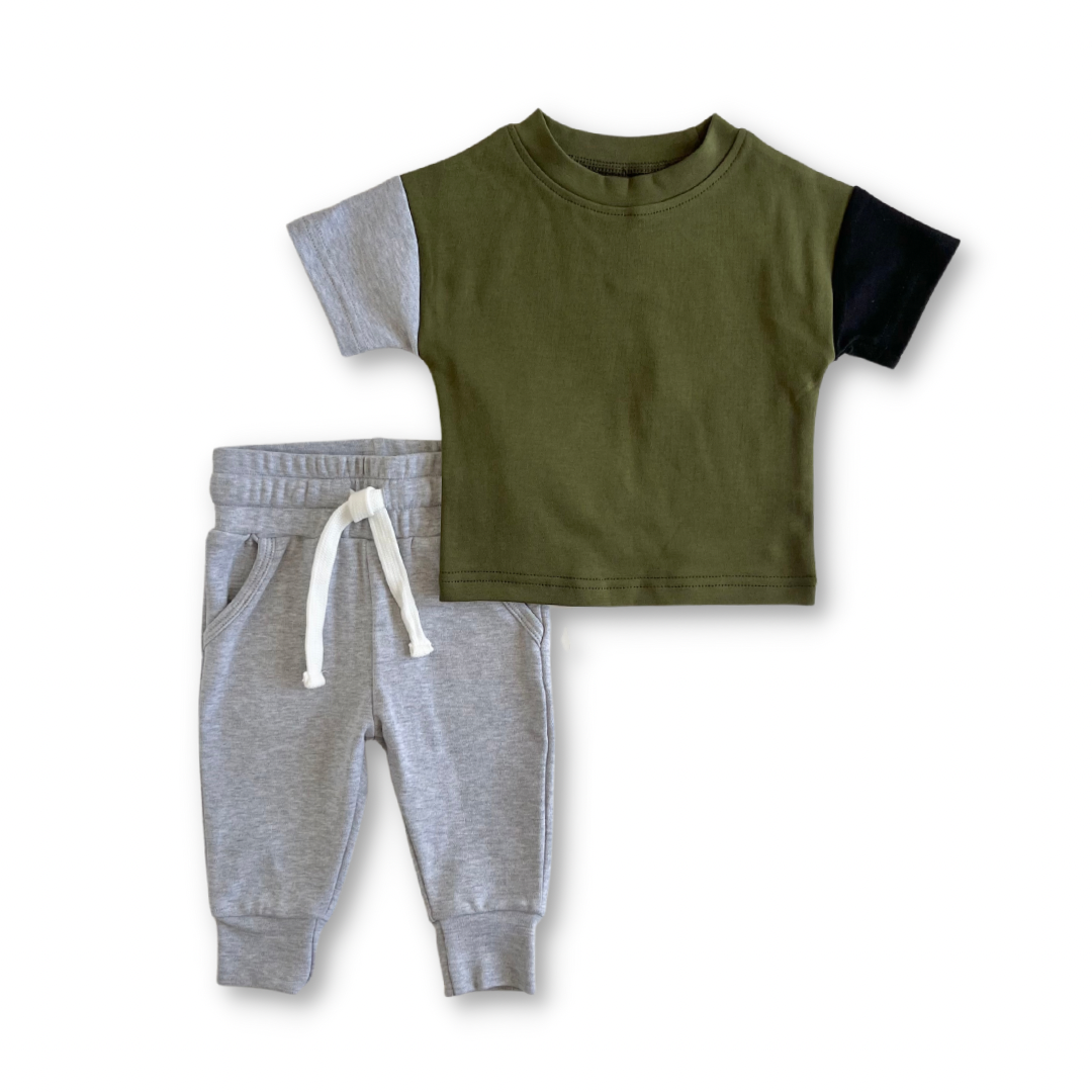 Matching Set - Grey Color Block