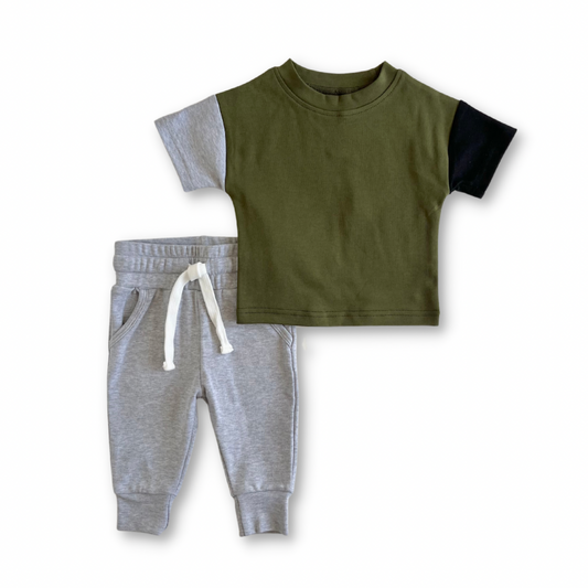 Matching Set - Grey Color Block