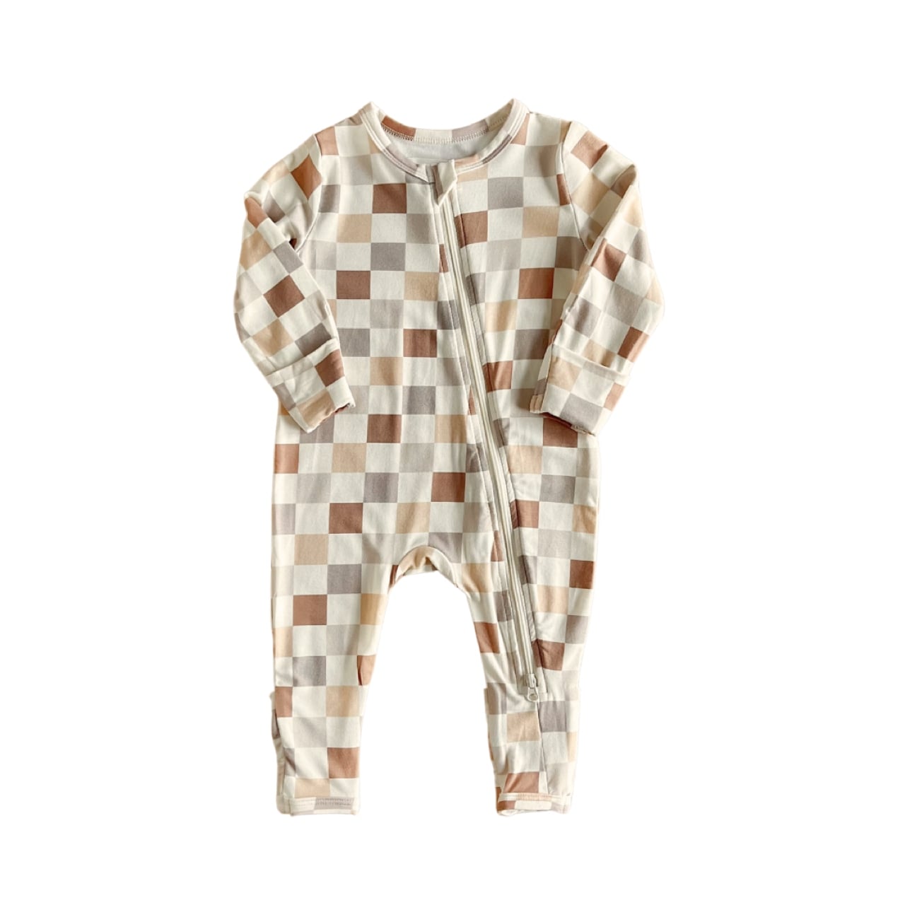 Checkered one piece zip