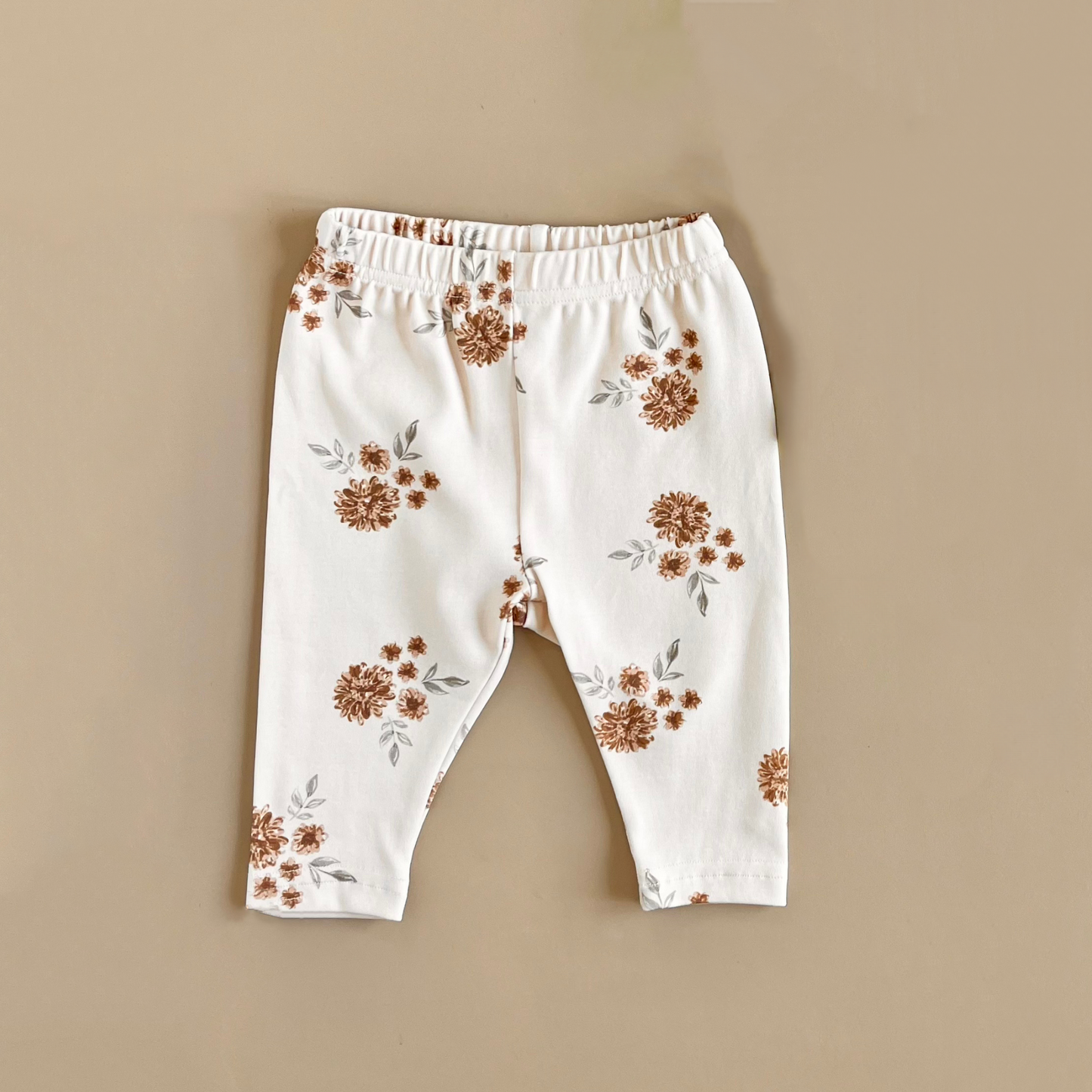 Cream Floral Leggings