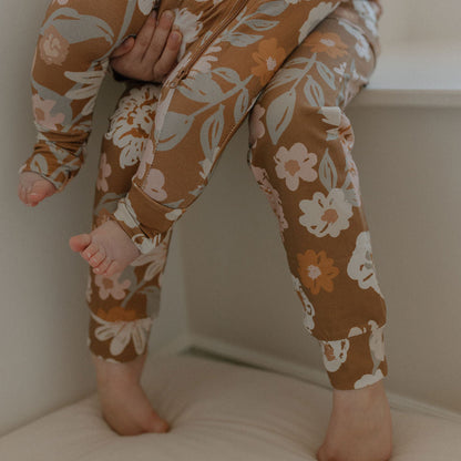Rust Floral Joggers