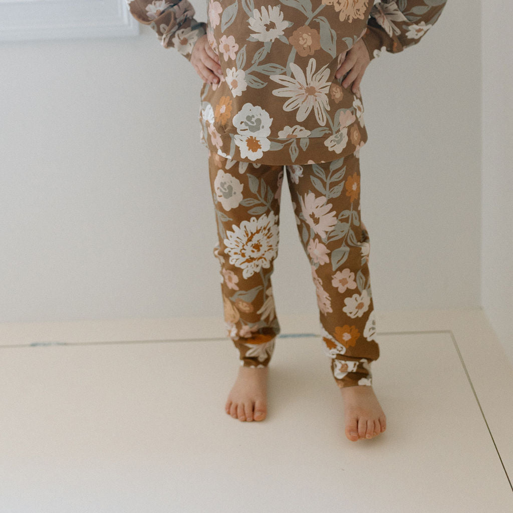 Rust Floral Joggers