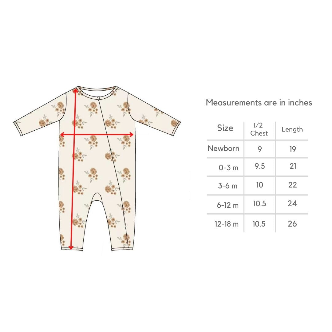 Cream Floral piece zip