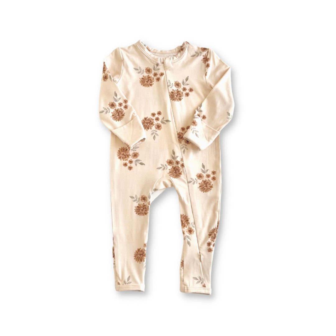 Cream Floral piece zip