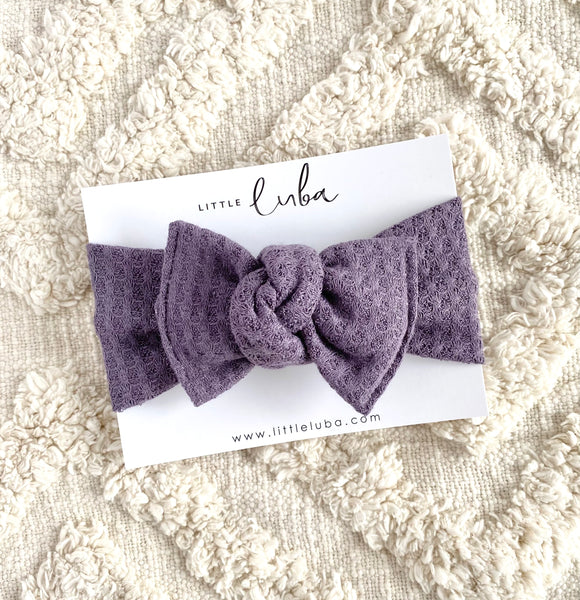 Tie on / Deep lilac waffle knit