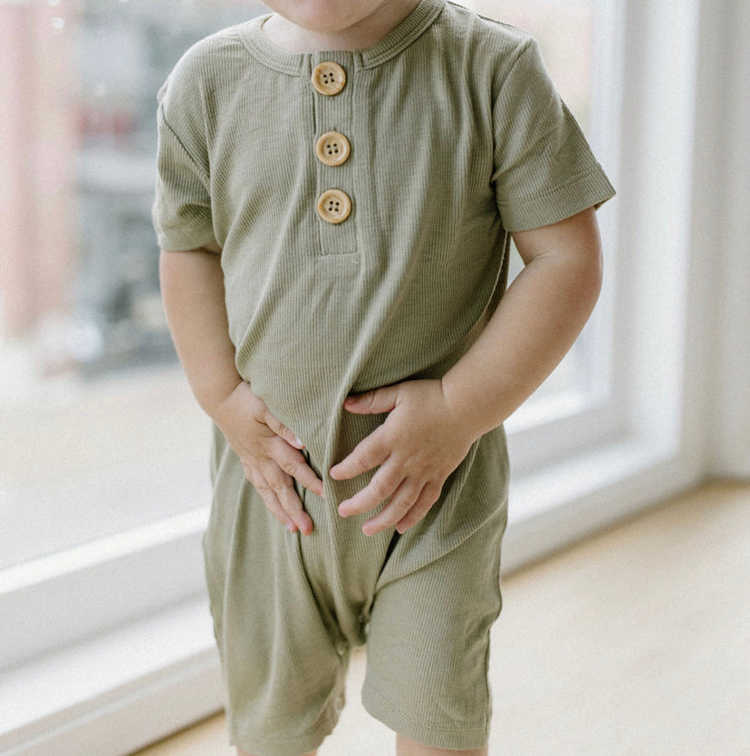Matcha Rib-Playsuit